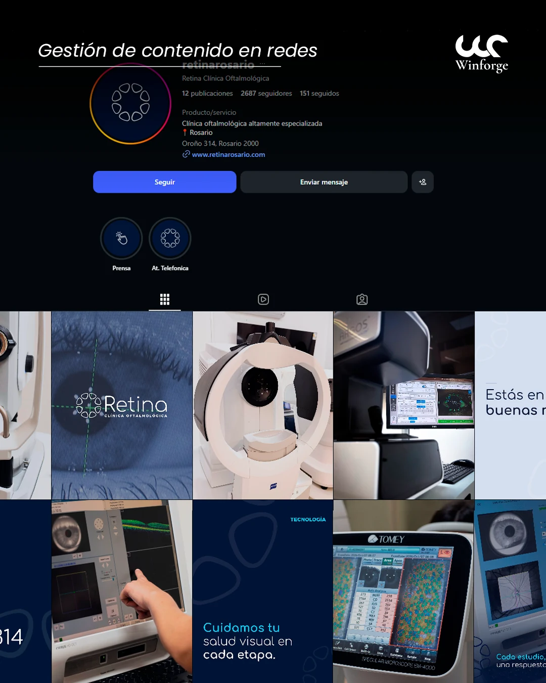 Gestión de contenido en redes de Grupo Retina