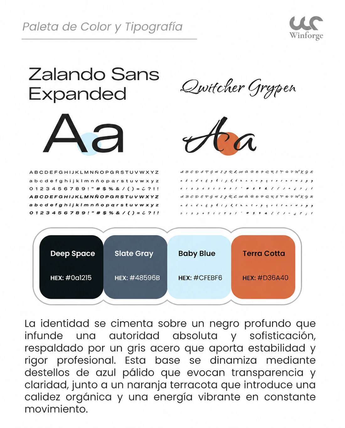 Paleta de color y tipografía de Sorba